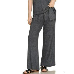 Zenana Ribbed Acid Wash Rayon Top & Pants Set
